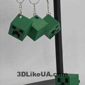 Брелок Minecraft Creeps КУБ гладкий великий