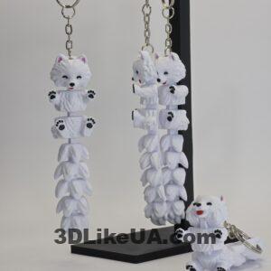 Брелок Flexi Samoyed Dog (біла), довгий хвіст